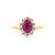 Mozambique 1.52ct Ruby & Diamond Statement Ring Size 5 in 14k Yellow Gold For Sale - Image 4 of 17