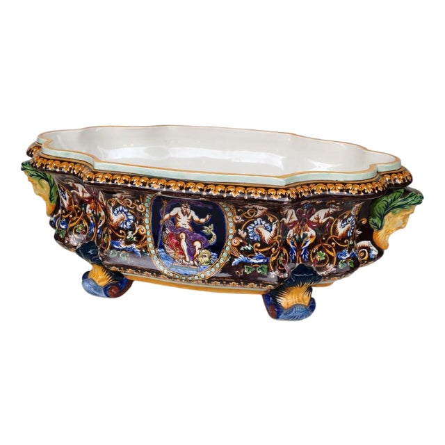 Earthenware Planter from Gien, 1970s For Sale