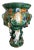 Vintage Neoclassical Glazed Ceramic Pedestal Jardiniere with Cherub Motif For Sale