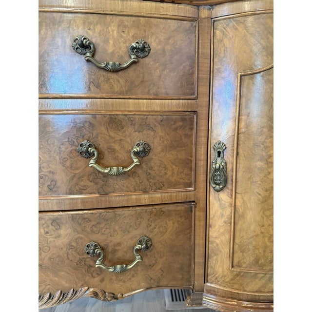 Romweber French Provincial Louis XV Burl Wood Sideboard Buffet Circa 1930’s / 1920’s, Attributed For Sale - Image 11 of 12