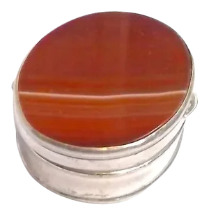 Antique Handmade Agate & Silver Pill Box