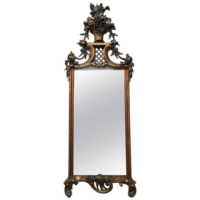 19th Century French Flower Basket Mirror For Sale