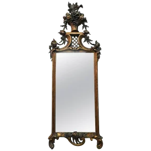 19th Century French Flower Basket Mirror