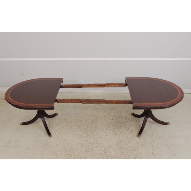 Henkel Harris Model 2235 Mahogany Inlaid Dining Table For Sale - Image 12 of 18