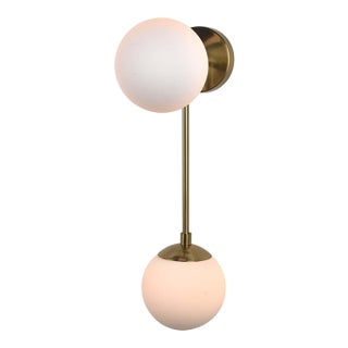 Duo Modern Contemporary Wall Sconce - Brushed Brass, Plug-In For Sale