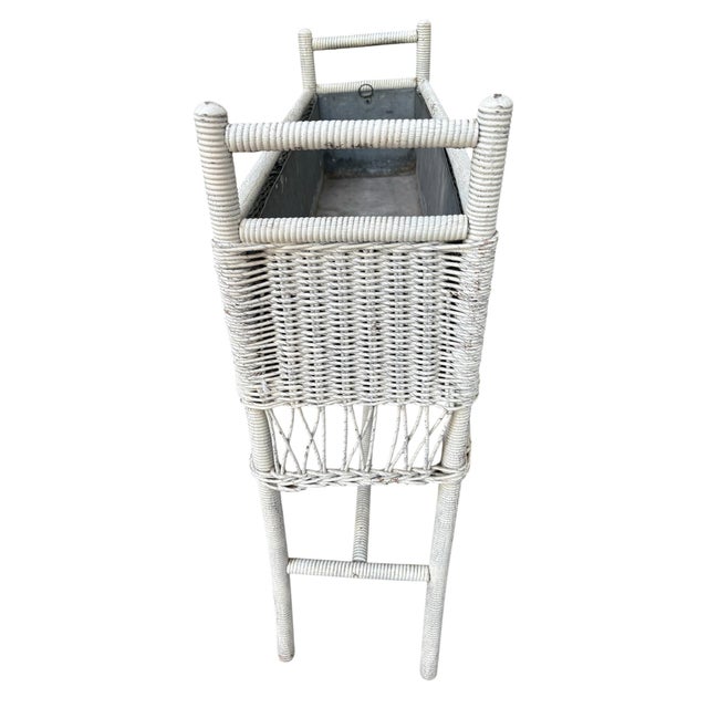 Antique Wicker Plant Stand For Sale - Image 4 of 8