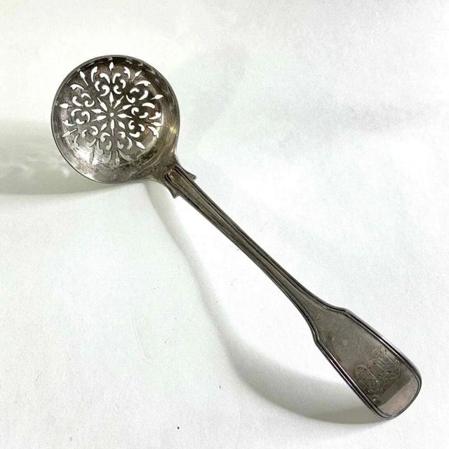 Victorian Sugar Sifter Sterling Silver 1871 Antique Hyams Marshall Fields Spoon Comes with note from Marshall Field & Co's...