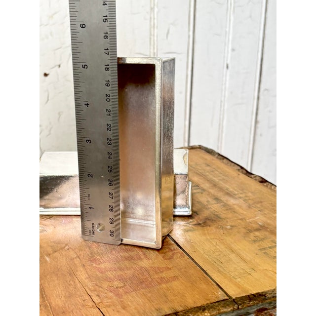 Vintage Desk Trays Heavy Silver-Plated Brass “Pair” 1970s Brazilian Meridional For Sale In Columbus - Image 6 of 9