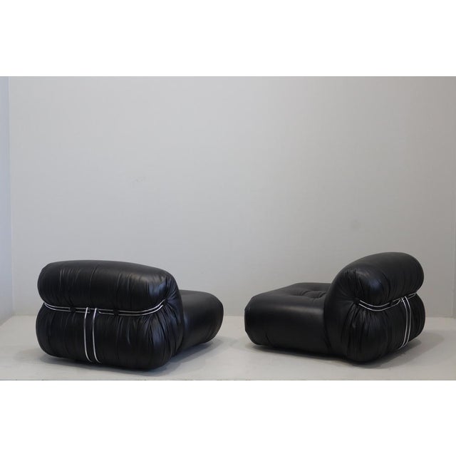 Soriana Armchair in Leather by Afra and Tobia Scarpa for Cassina, 1969, Set of 2 For Sale - Image 15 of 16