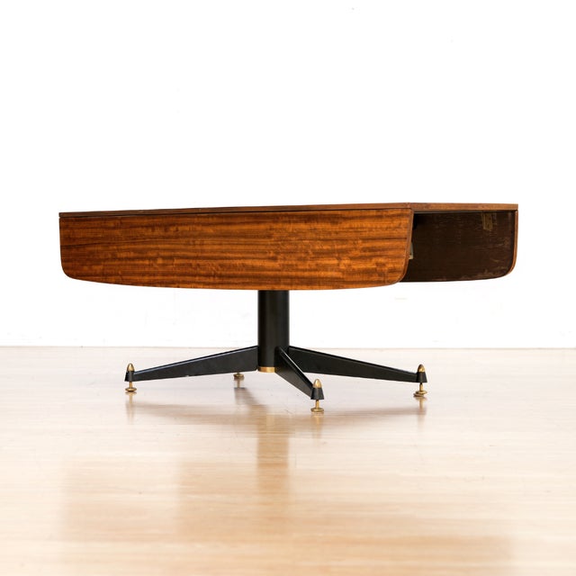 Coffee 1950s Elevator Coffee Drop Leaf Dining Table by E Gomme For Sale - Image 8 of 12