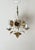 Metal Hollywood Regency Cream and Gilt 3-Arm Chandelier with Floral Details, 1970 For Sale - Image 7 of 15