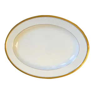 1970s Fitz & Floyd Platine d'OR Oval Serving Platter