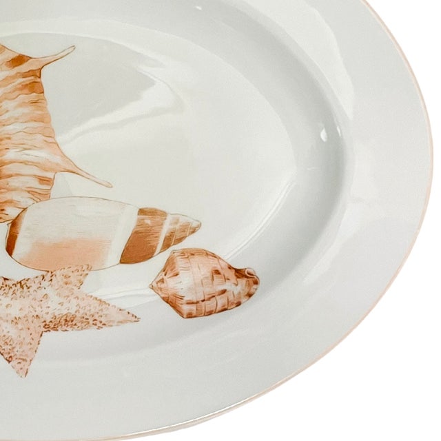 Fitz and Floyd 1970 Fitz & Floyd Coquille Pink Shell Oval Platter For Sale - Image 4 of 5