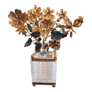 Vintage Baccarat Style French Crystal, Gilt, For Sale