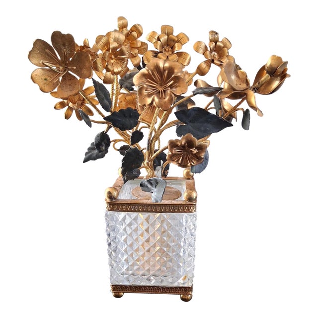 Vintage Baccarat Style French Crystal, Gilt, For Sale