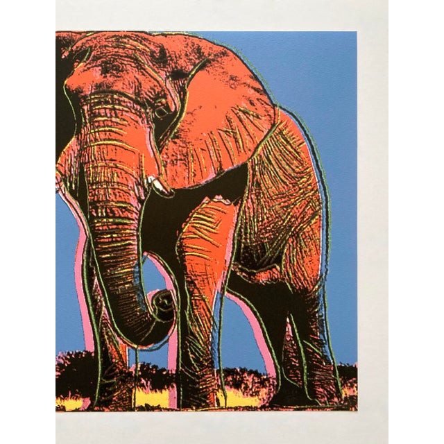 Andy Warhol Vintage 1986 Limited Edition Endangered Species Large Fine Art Lithograph Print " African Elephant " 1983 For Sale In Kansas City - Image 6 of 14