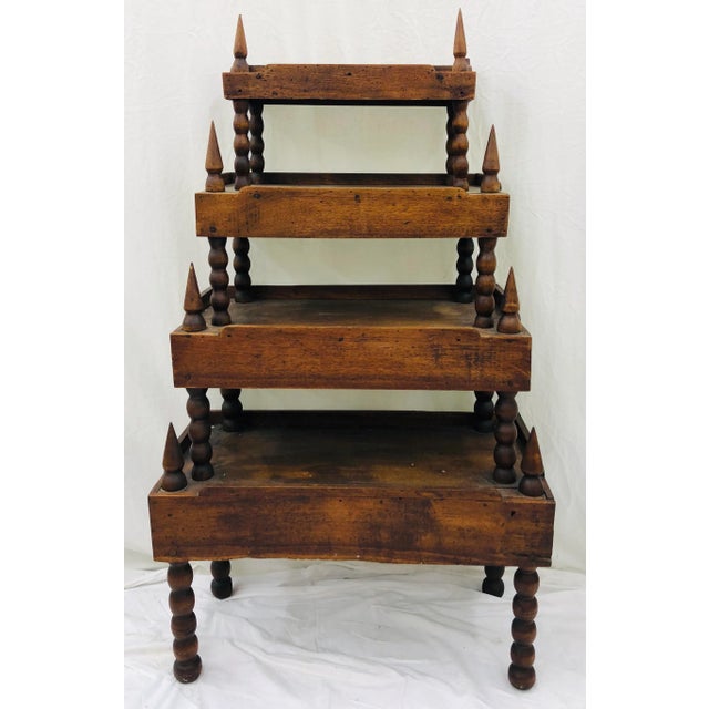 Stunning antique Early American arts & crafts primitive tennessee wormwood etagere / book shelf. Folk art style and...