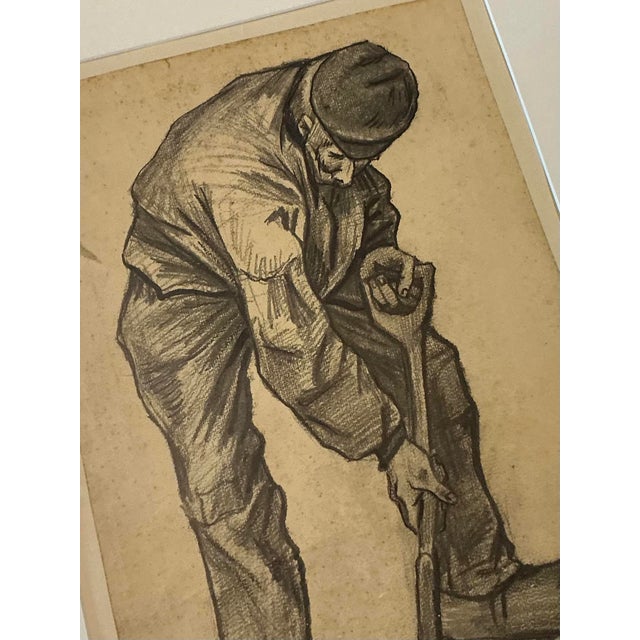Vintage Boho Van Gogh “Man With a Spade” Print For Sale - Image 4 of 8