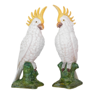 Vintage Ceramic Italian Cockatoo Pair