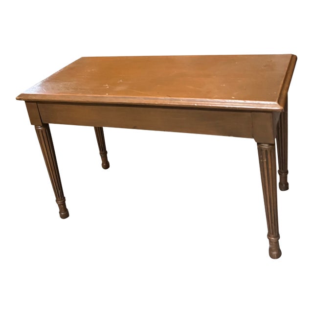Vintage Petite Wooden Opening Piano Bench For Sale