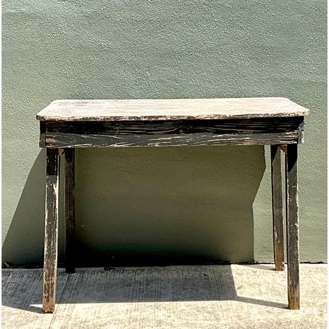 Vintage Farmhouse Style Wood Table For Sale In West Palm - Image 6 of 14