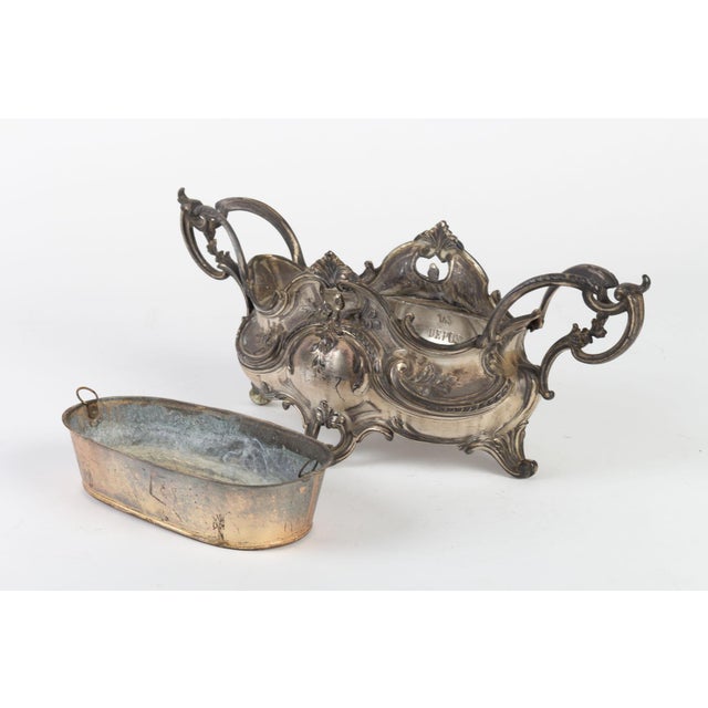 Louis XV Style Silver-Plated Metal Planter For Sale - Image 5 of 8