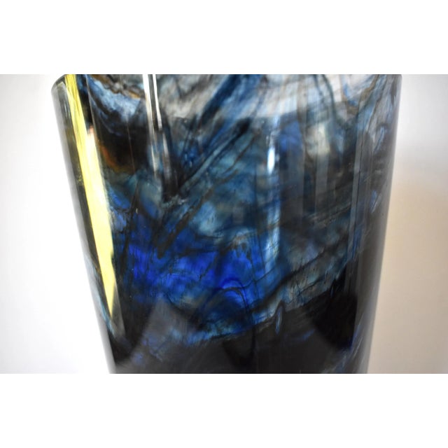 Late 20th Century Large Cobalt Blue Blown Glass Vase For Sale - Image 5 of 11