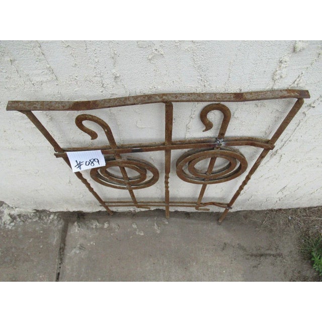 Antique Victorian Iron Gate Window Garden Fence Architectural Salvage Door #089 For Sale - Image 5 of 7