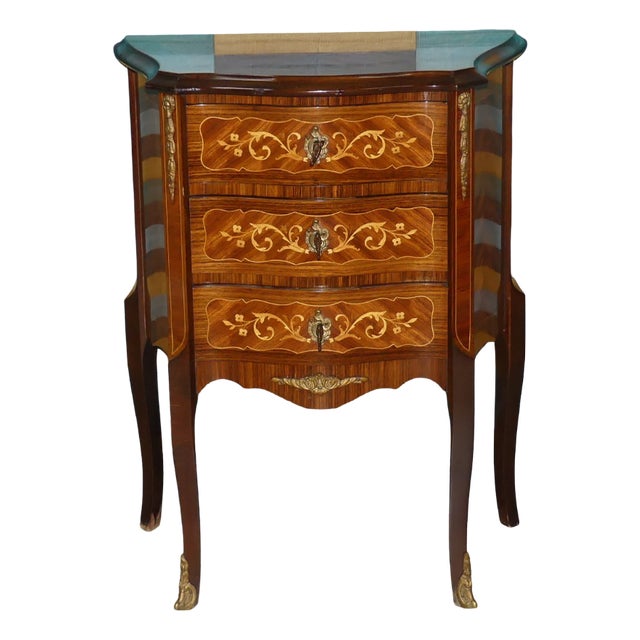 Baroque Style Chest of Drawers in Veneered Mahogany, 1960s For Sale