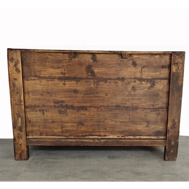 1900s Antique Red Shanxi Cabinet With Carved Border Doors For Sale In Greensboro - Image 6 of 7