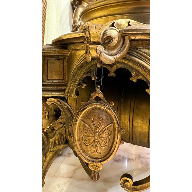 Bronze French Louis XV Style Ormolu Bronze Mantel Clock For Sale - Image 8 of 12