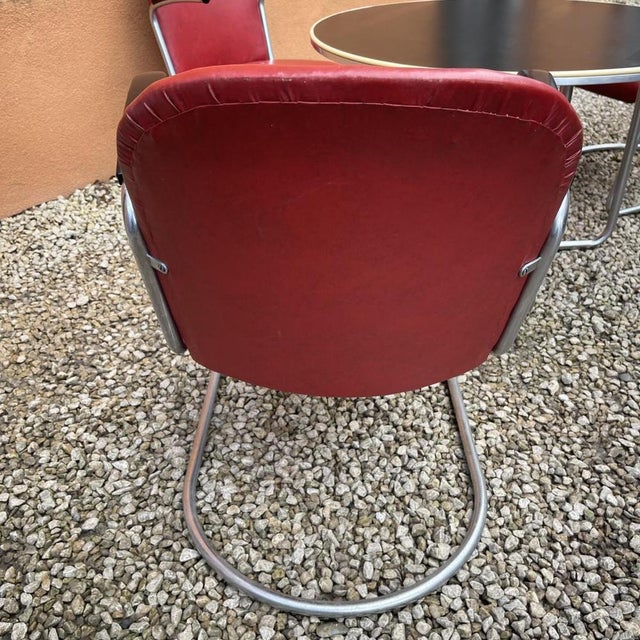 Metal Bauhaus Table with Armchairs in Steel Tube Structure by Willem Hendrik Gispen, 1930, Set of 3 For Sale - Image 7 of 18