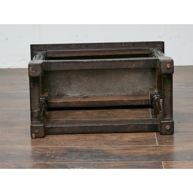 19th Century English Oak Joint Stool with Turned Legs For Sale - Image 4 of 12