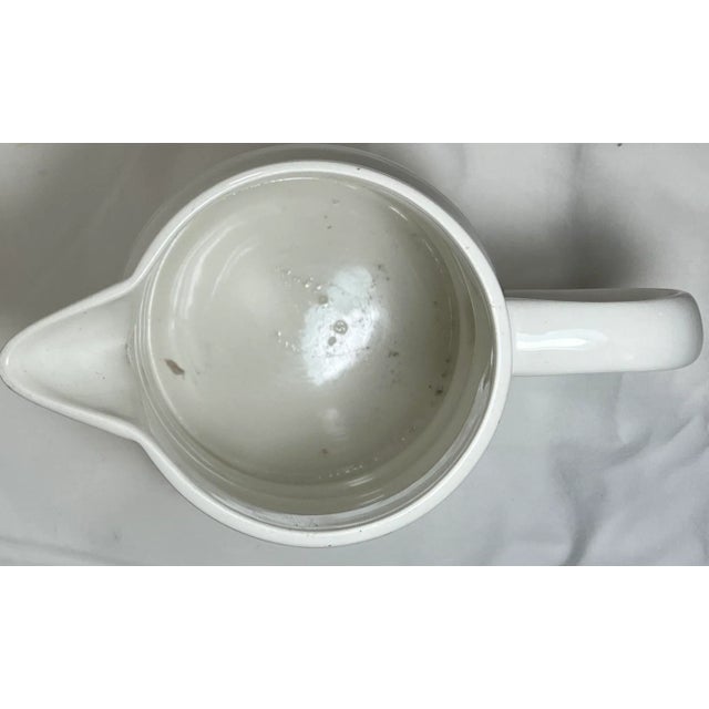 Ceramic Vintage White Ironstone Pitcher /Jug Made in England - Circa 1960’s For Sale - Image 7 of 9