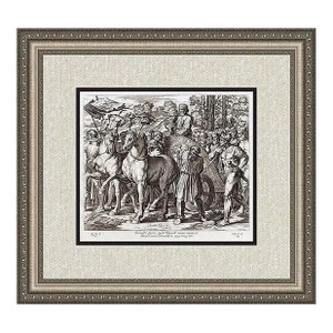Raphael 1649 Engraving Vatican David Brings the Gold Shield to Jerusalem, Framed