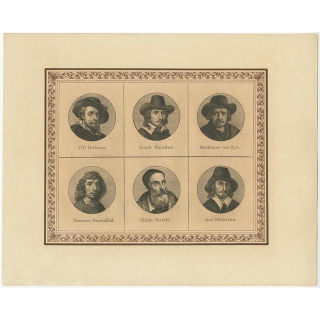 Dutch Masters Rubens, Rembrandt, Brueghel, Rubens Portrait, 1880, Engravings For Sale - Image 3 of 9