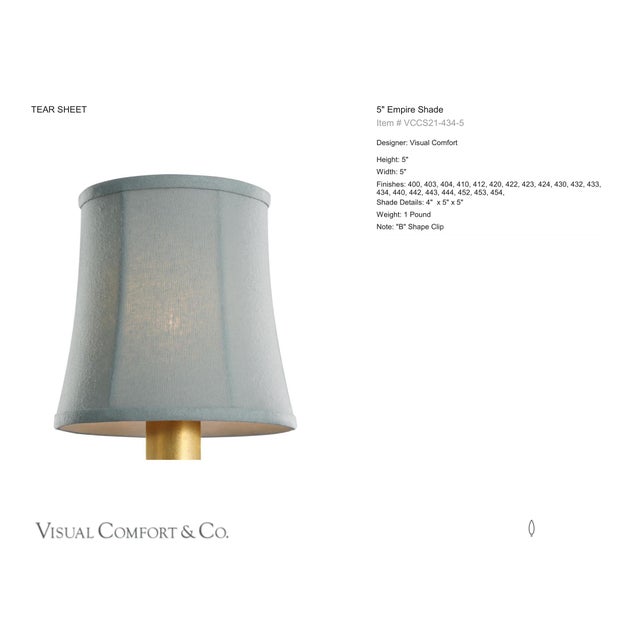 Visual Comfort Signature 5" Blue Linen Soft Empire Shade Designer: Visual Comfort Signature Height: 5" Base: Shade...