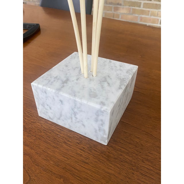 Vintage Flower Sculpture With White Marble Base For Sale - Image 6 of 6