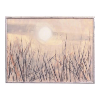 'Golden Delta Sunset', 1966, Mid-Century Modernist Estuary Landscape, Water Grasses For Sale