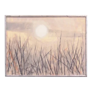 'Golden Delta Sunset', 1966, Mid-Century Modernist Estuary Landscape, Water Grasses