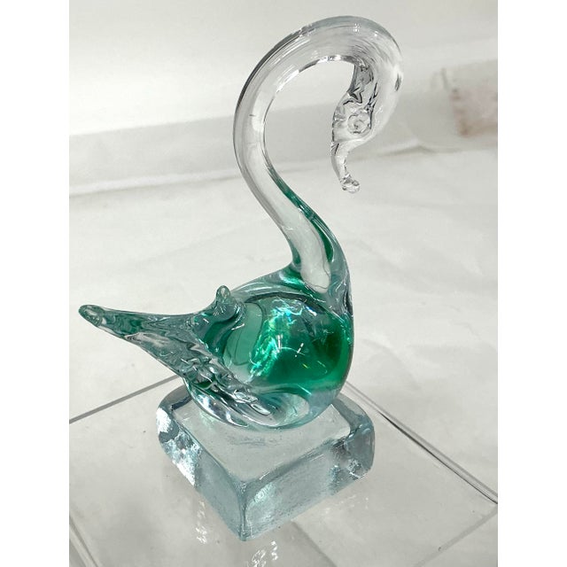 Murano Small Murano Glass Swan Figurine For Sale - Image 4 of 8