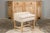 English 1920s English Upholstered Stool with Slightly Raised Back For Sale - Image 3 of 12