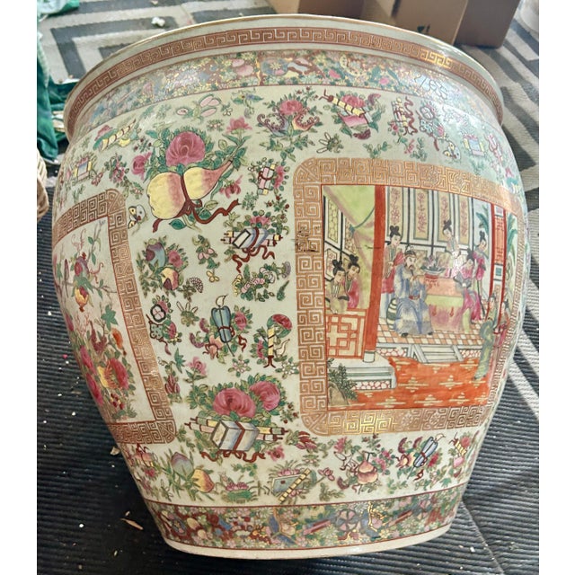 Monumental Chinese Rose Medallion Palace Fish Bowl - Late Qing to Early Republic, c. 1890–1915. Can be used as a planter,...