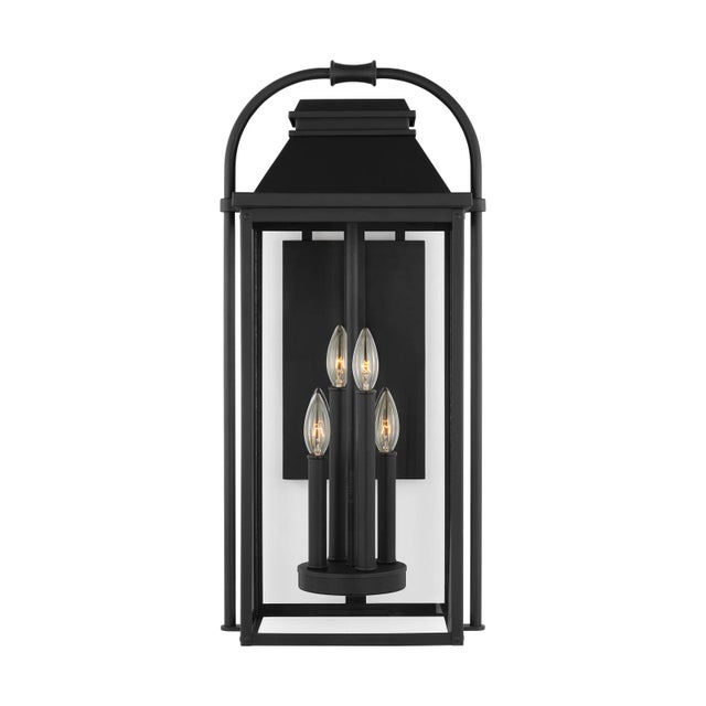 Sean Lavin by Visual Comfort Studio Wellsworth 4-Light Outdoor Large Lantern Sconce in Textured Black For Sale In Greenville, SC - Image 6 of 6