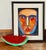 Vintage Large Scale Folk Art Hand-Painted Wood Watermelon Slice, Circa 1980s. Formed from a wedge of hand-cut wood. A...