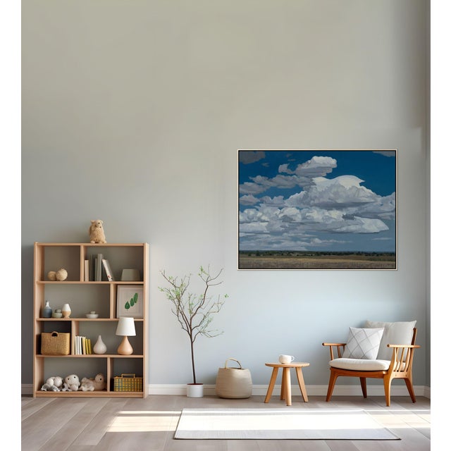 Gathering Form by Michael Magrin | Oil on Canvas Landscape With Towering Cumulus Clouds For Sale - Image 14 of 14