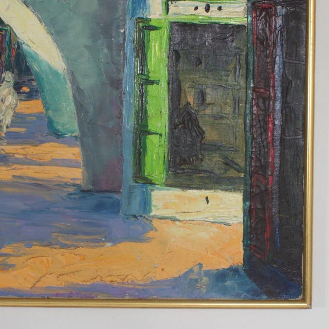 Mid 20th Century Middle Eastern Building Painting For Sale - Image 5 of 8
