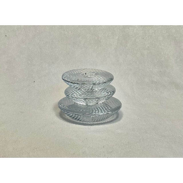 Set of 3, vintage, mid-century modern faceted glass candle holders from Holmegaard, designed by Torben Jorgensen in...