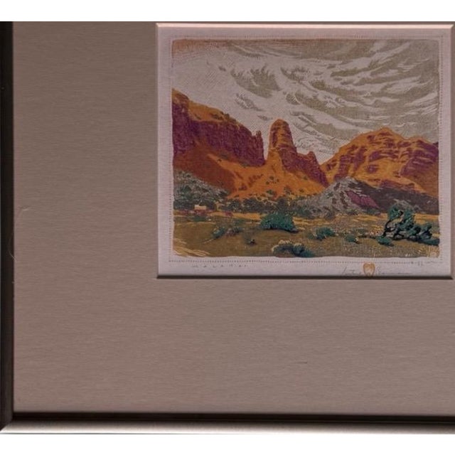 1930s Gustave Baumann Signed Southwest Color Woodcut "Malapai" Framed Art For Sale - Image 10 of 13