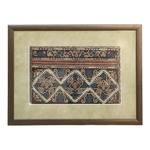 Framed Vintage Diamond Trellis Embroidery